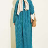 V-Neck Dress with Gathered Detail Petrol - immagine 3
