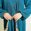 V-Neck Dress with Gathered Detail Petrol - immagine 4