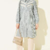 V-Neck Lace Trim Striped Blouse Green - Afbeelding 2