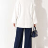 V-Neck Bearded Button-up Cardigan White - الصورة 4