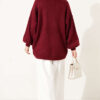 V-Neck Bearded Button-up Cardigan Burgundy – Bild 4