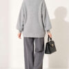 V-Neck Bearded Button-up Cardigan Grey - Imagen 4