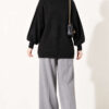 V-Neck Bearded Button-up Cardigan Black - الصورة 4