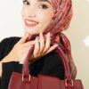 Velora Patterned Soft Shawl Burgundy - Afbeelding 2