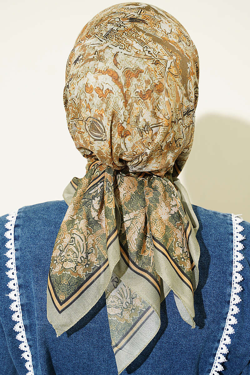 Velora Patterned Soft Shawl Hazel - Image 3