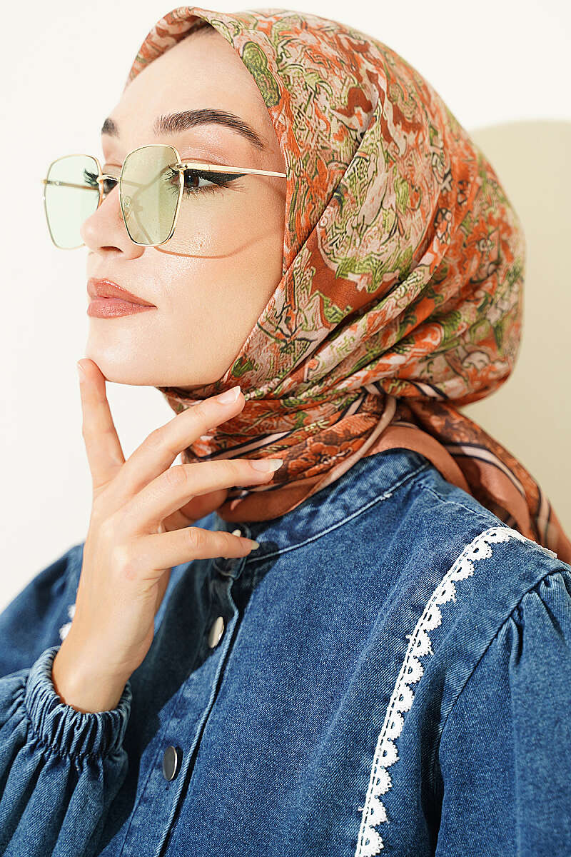 Velora Patterned Soft Shawl Camel - Image 2