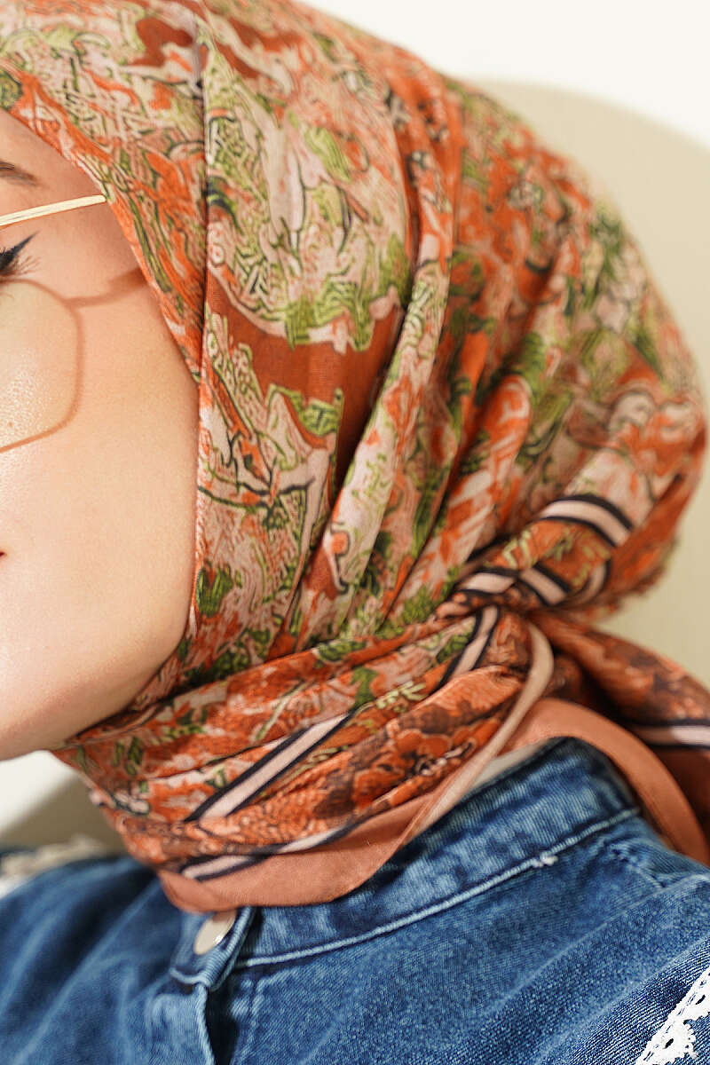 Velora Patterned Soft Shawl Camel - Image 4