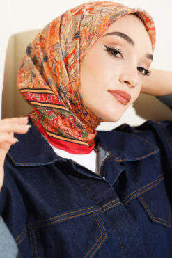 Alternative view of Velora Patterned Soft Shawl Red