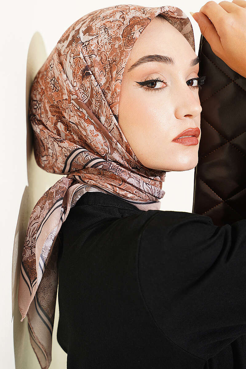 Velora Patterned Soft Shawl Sand Beige