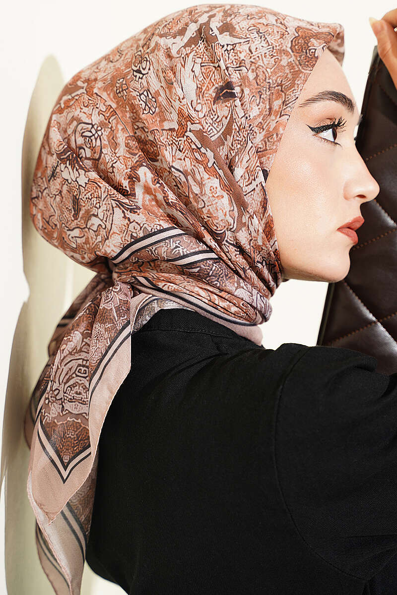 Velora Patterned Soft Shawl Sand Beige - Image 2