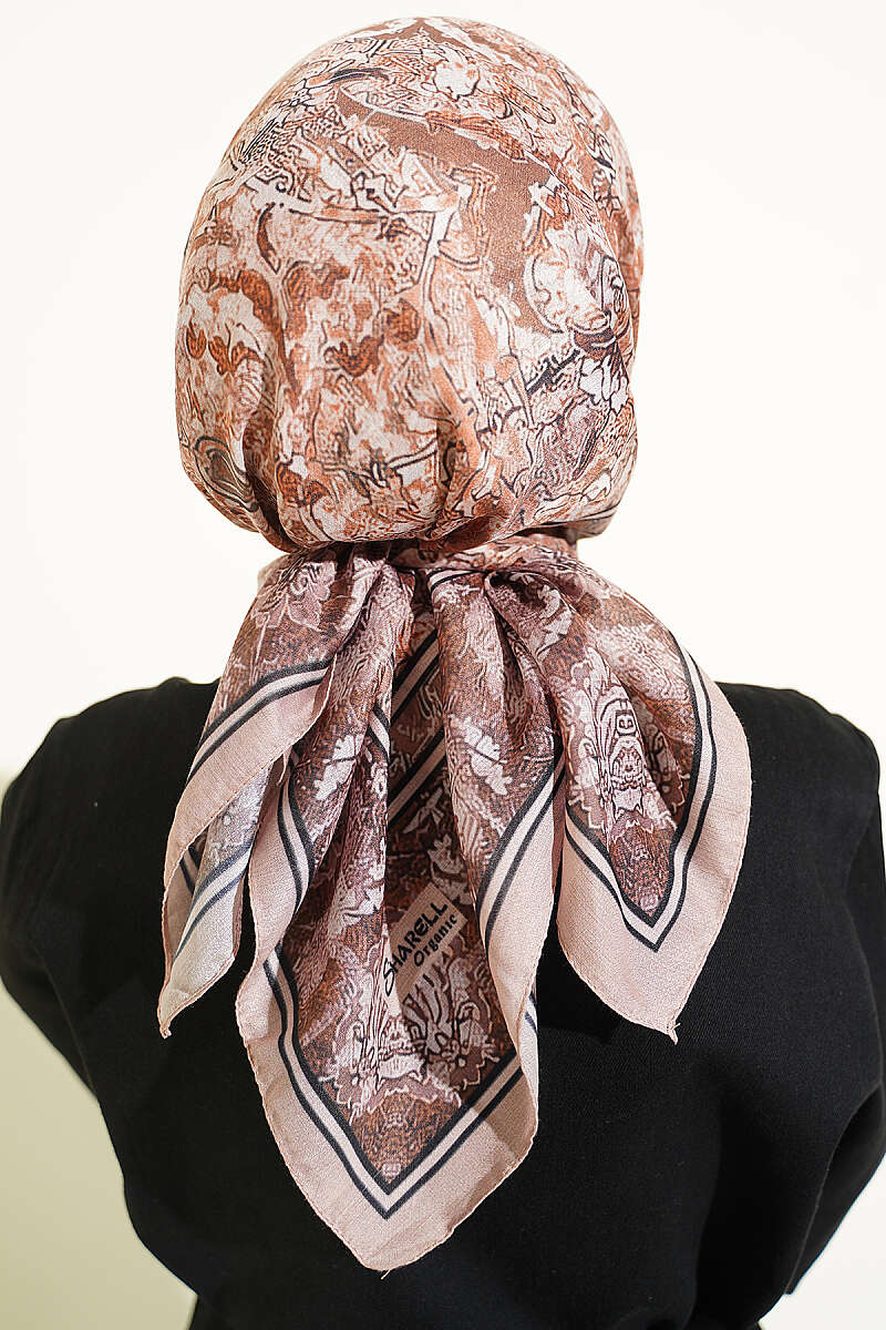 Velora Patterned Soft Shawl Sand Beige - Image 3