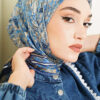 Velora Patterned Soft Shawl Navy Blue - Image 2