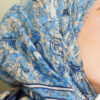 Velora Patterned Soft Shawl Navy Blue - Image 4