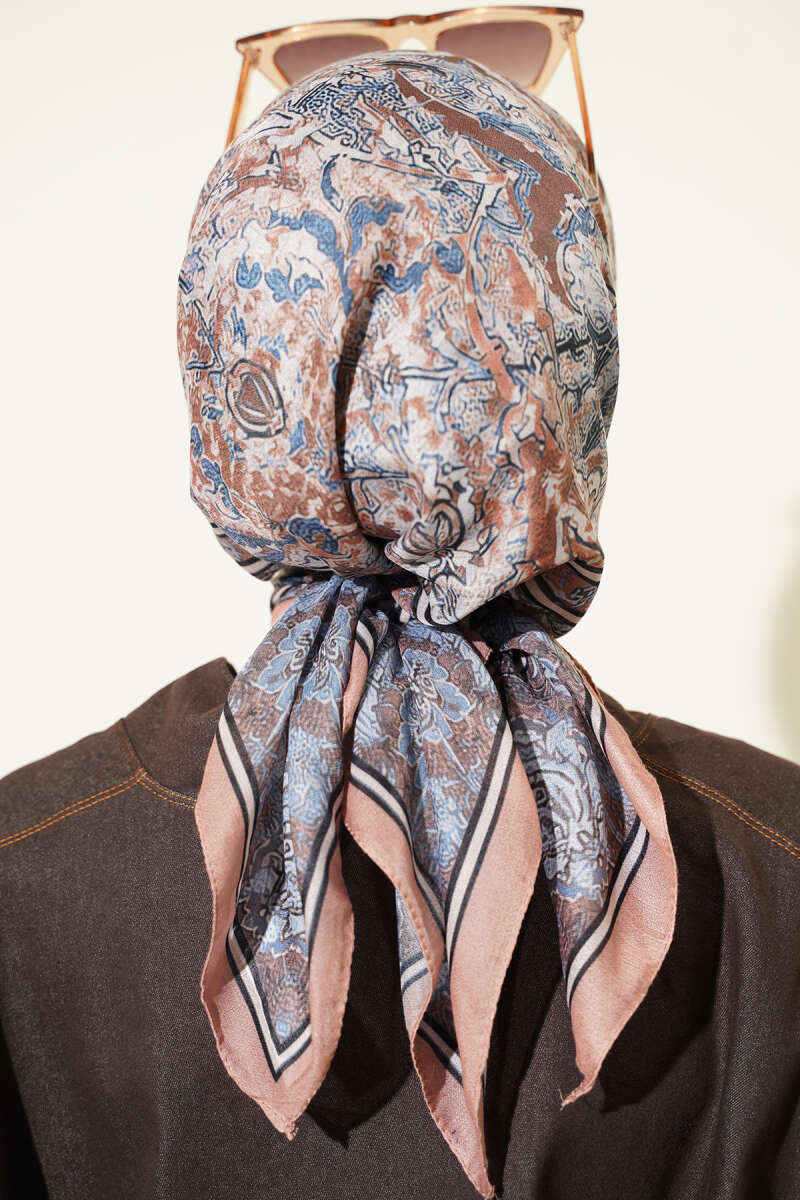 Velora Patterned Soft Shawl Latte - Image 3