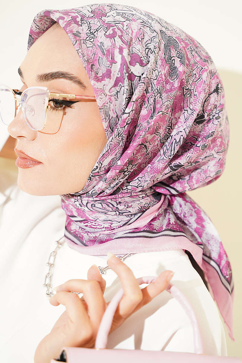 Velora Patterned Soft Shawl Pink