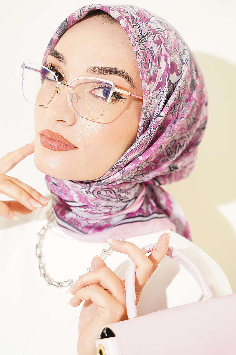 Velora Patterned Soft Shawl Pink - Image 2