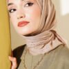 Vera Plain Scarf with Hem Edge Light Mink – Image 2