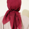 ⁦Vera Plain Scarf with Hem Edge Burgundy⁩ - الصورة ⁦3⁩