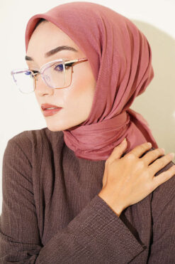 Alternative view of Vera Plain Scarf with Hem Edge Rose Dust