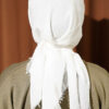 Vera Plain Scarf with Hem Edge White - immagine 3