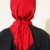 ⁦Vera Plain Scarf with Hem Edge Red⁩ - الصورة ⁦3⁩