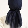 Vera Plain Scarf with Hem Edge Dark Navy - الصورة 3