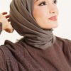 Vera Plain Scarf with Hem Edge Mink