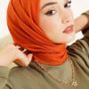 Vera Plain Scarf with Hem Edge Orange - الصورة 2