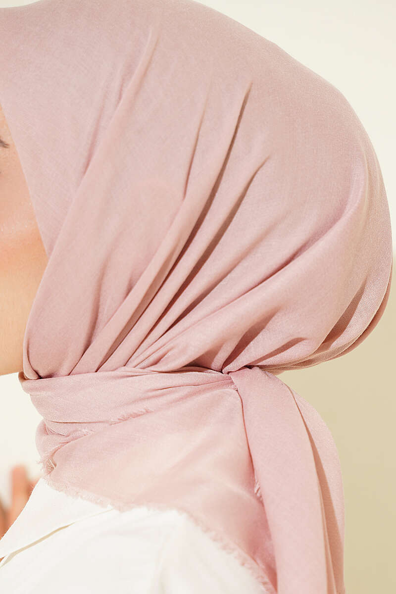 Vera Plain Scarf with Hem Edge Powder Pink - الصورة 4