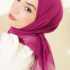 Vera Plain Scarf with Hem Edge Wine Red - immagine 2