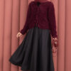 Vera Plush Cardigan with Front Tie Burgundy - immagine 2