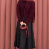 Vera Plush Cardigan with Front Tie Burgundy - immagine 4