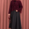 Vera Plush Cardigan with Front Tie Burgundy - immagine 5