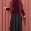 Vera Plush Cardigan with Front Tie Burgundy - immagine 7