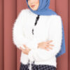 Vera Plush Cardigan with Front Tie Ecru - Imagen 3