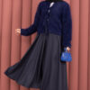Vera Plush Cardigan with Front Tie Navy Blue - immagine 4