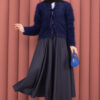 Vera Plush Cardigan with Front Tie Navy Blue - immagine 2