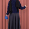 Vera Plush Cardigan with Front Tie Navy Blue - immagine 7