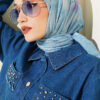 Verona Patterned Bamboo Crinkle Scarf Blue - الصورة 5