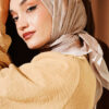 Verona Patterned Bamboo Crinkle Scarf Sand Beige – Bild 5