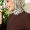 ⁦Verona Patterned Bamboo Crinkle Scarf Hazel⁩ - الصورة ⁦2⁩