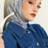 Verona Patterned Bamboo Crinkle Scarf Blue - الصورة 2