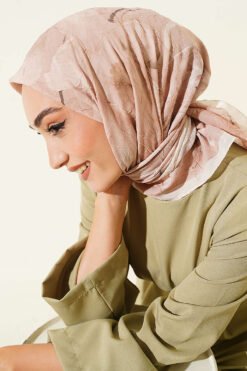 Alternative view of Verona Patterned Bamboo Crinkle Scarf Champagne