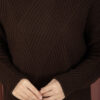 Vinea Diamond Pattern French Terry Knit Sweater Brown - Image 4