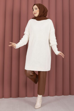 Vinea Diamond Pattern French Terry Knit Sweater Cream