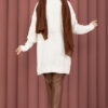 Vinea Diamond Pattern French Terry Knit Sweater Cream - Afbeelding 5