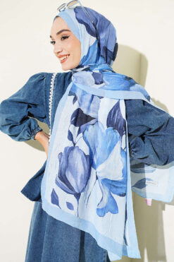 Alternative view of Viona Bamboo French Terry Shawl Baby Blue
