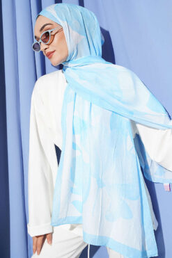 Alternative view of Viona Bamboo French Terry Shawl Ice Blue