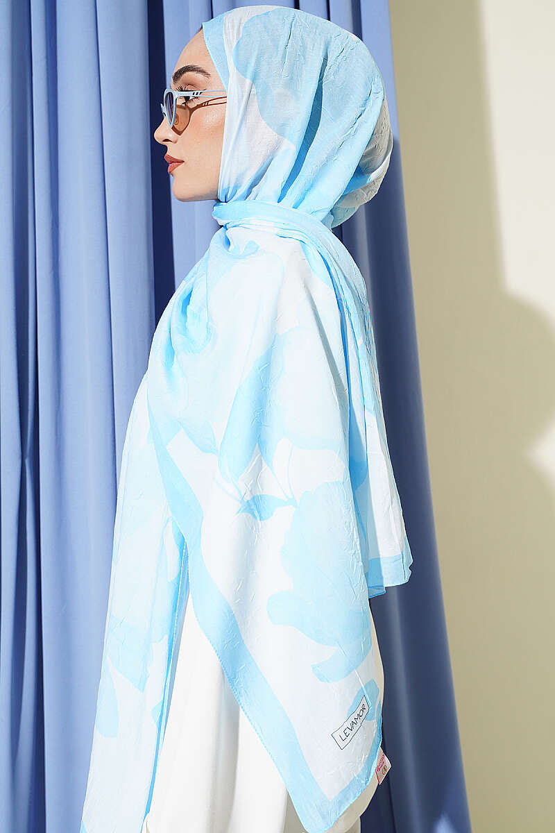 Viona Bamboo French Terry Shawl Ice Blue - Imagen 3