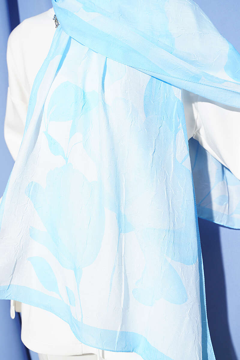 Viona Bamboo French Terry Shawl Ice Blue - Imagen 4